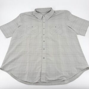Orvis Classic Collection Mens XL Gray Plaid Short Sleeve Button Down Shirt